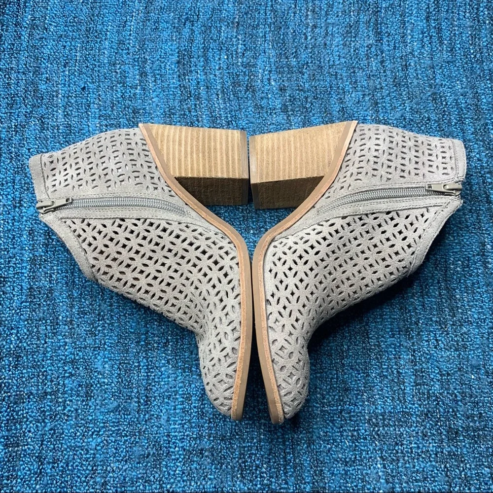 Jeffrey Campbell Medera Taupe Suede Leather Cutout Ankle Booties Women's 5.5